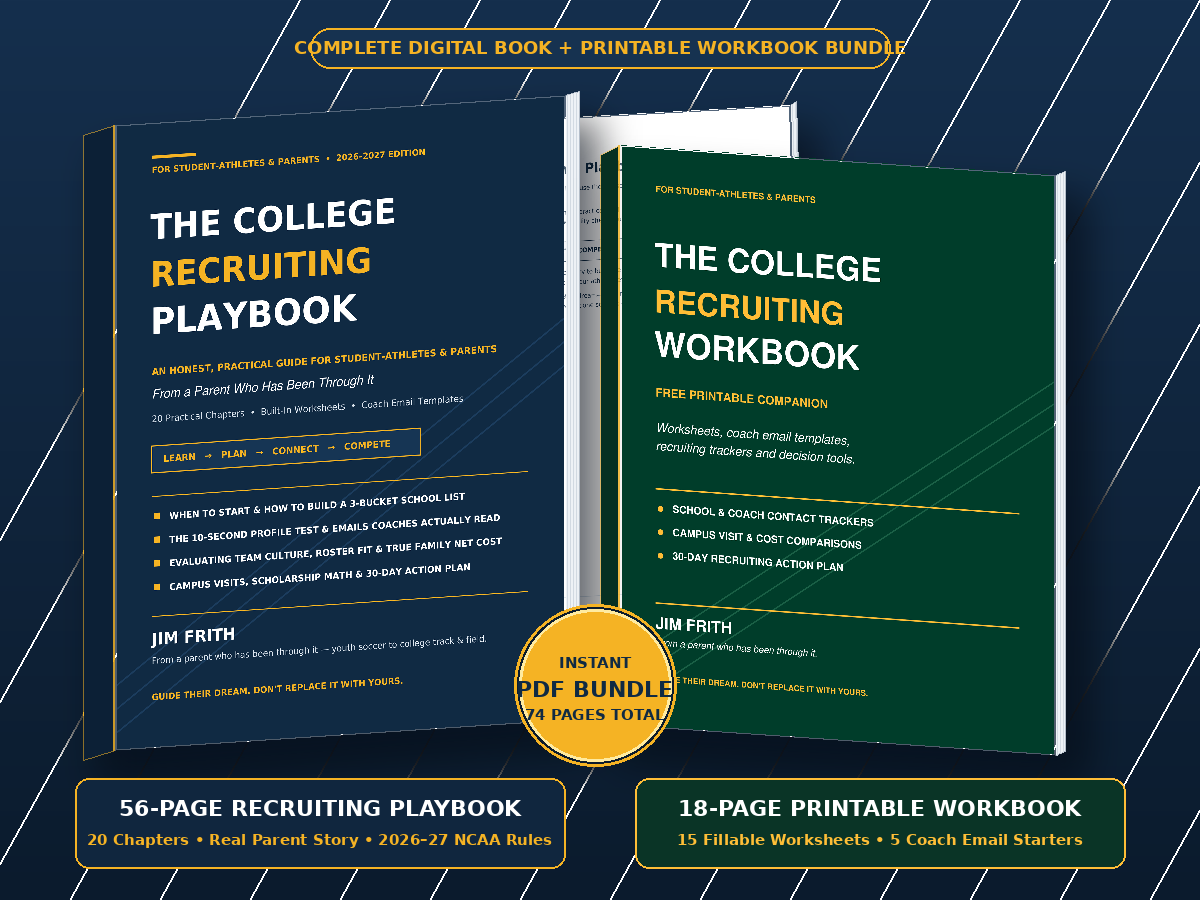 The College Recruiting Playbook (56-Page Guide) and The College Recruiting Workbook (18-Page Printable Companion) by Jim Frith